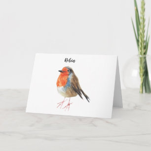 Carte Robin aquarelle peint oiseau. Belle carte.
