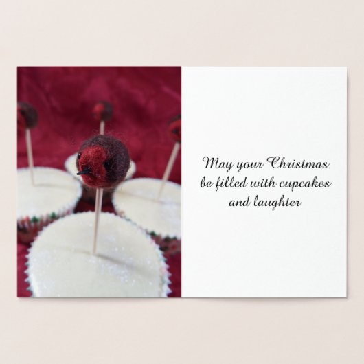 Carte Robin Cupcakes Christmas Foil (Intérieur)