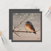 Carte Robin dans la neige (Devant/Arrière en situation)