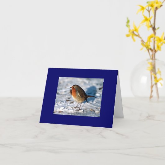 Carte Robin dans les Snow Note (Fleur jaune)