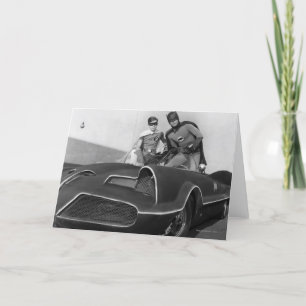 Carte Robin et Batman debout dans Batmobile