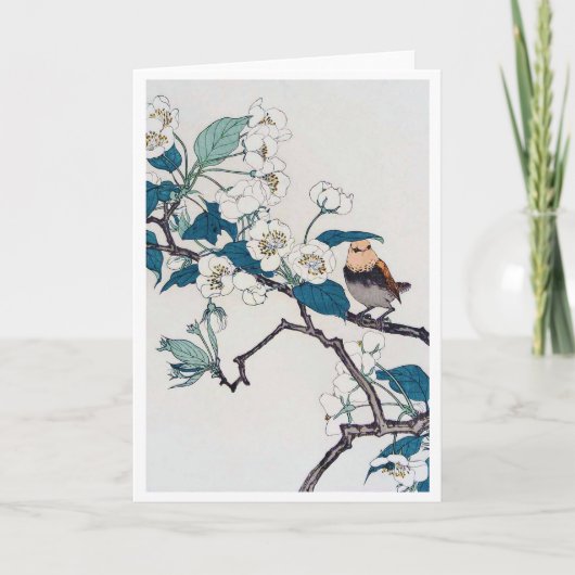 Carte Robin et fleurs de cerisiers, Imao Keinen (Devant)