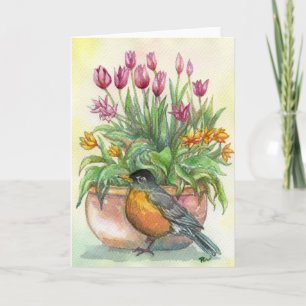 Carte Robin et Tulipes