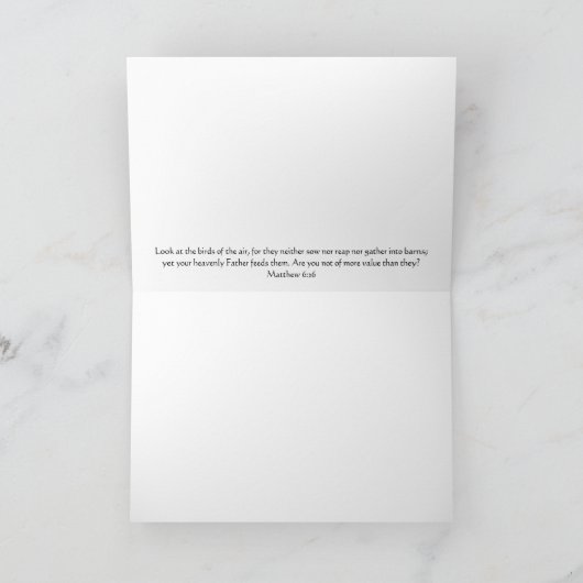Carte Robin Illustrated Scripture Card Matthew 6:26 (Intérieur)