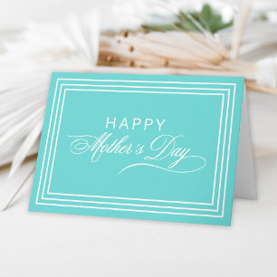 Carte Robin Oeuf Blue Calligraphy Bonne fête des mères