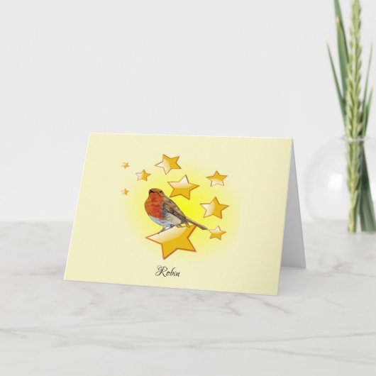 Carte Robin Red Breast Bird est une étoile (Devant)