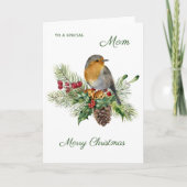 Carte Robin, saint, pin - Maman Noël (Devant)