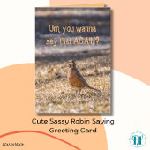 Carte Robin Sassy Mignonne Drôle Salutation