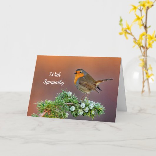 Carte Robin Sympathy (Fleur jaune)