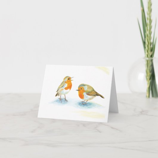 Carte Robins rouges en hiver (Devant)