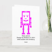 Carte Robo-téléphone - Magenta (Dos)