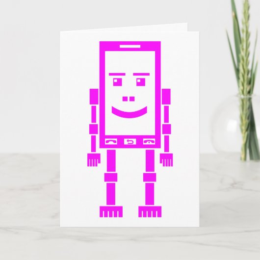 Carte Robo-téléphone - Magenta (Devant)