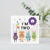 Carte Robot 2e chemises et cadeaux d'anniversaire (Debout devant)