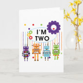 Carte Robot 2e chemises et cadeaux d'anniversaire (Fleur jaune)