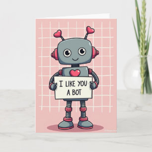 Carte Robot Amour Mignon Je T'aime Un Bot