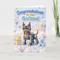Robot chiot adorable félicitations pour votre dieu