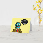 Carte Robot d'anniversaire (Fleur jaune)