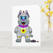 Carte Robot de chien (Fleur jaune)