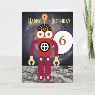 Carte Robot de dessin animé Anniversaire des enfants mod