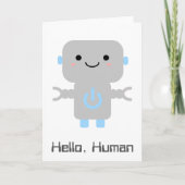 Carte Robot de dessin mignon | Hello Human (Devant)