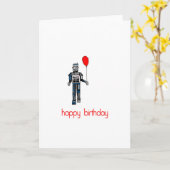 Carte Robot de joyeux anniversaire avec le ballon (Fleur jaune)