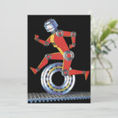 Carte Robot de science-fiction vintage à roues (Debout devant)