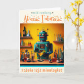 Carte Robot futuriste rétro ROBIA 12J2 Mixologue (Fleur jaune)