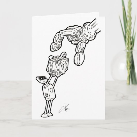 Carte Robot Greeting Card - little gifts (Devant)
