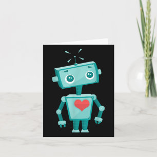 Carte Robot Heart Valentines Day Pour Enfants Filles