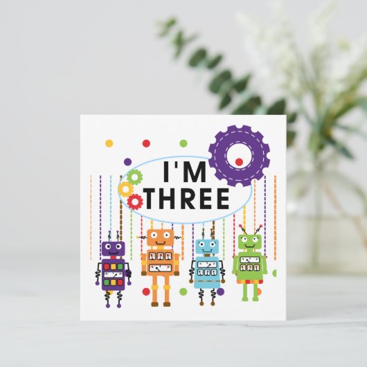 Carte Robot T-shirts et cadeaux d'anniversaire 3e (Debout devant)