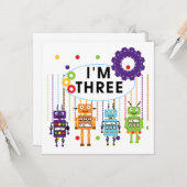 Carte Robot T-shirts et cadeaux d'anniversaire 3e (Devant/Arrière en situation)