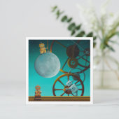 Carte Robots de lune de nuit - Mini impression (Debout devant)