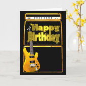 Carte Roche de guitares de joyeux anniversaire (Fleur jaune)