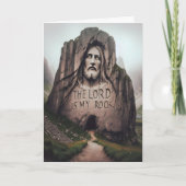 Carte Roche Divine : Jésus gravé Le Seigneur Est Mon Roc (Devant)