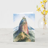 Carte Rocher de Guatape El Penon Colombie Aquarelle (Fleur jaune)