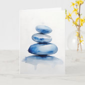 Carte Roches empilées Condolence juive (Fleur jaune)