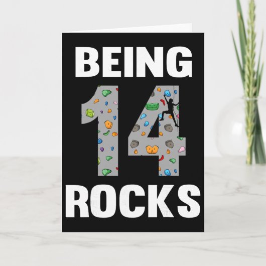Carte Rocheuse de 14 ans Anniversaire 14e grimpeuse Bei (Devant)