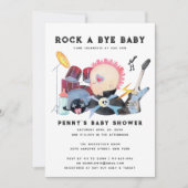 Carte Rock A Bye | Rock & Roll Baby Shower (Devant)