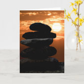 Carte rock cairn witsunset sky (Fleur jaune)