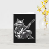 Carte Rock Chat Jouer Guitare Funny Guitare Chat (Fleur jaune)