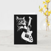 Carte Rock Chat Jouer Guitare - Funny Guitare Chat 1 (Fleur jaune)