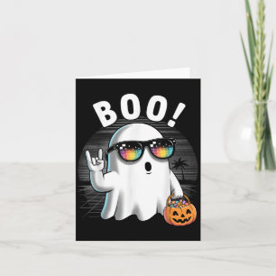 Carte Rock Ghost Retro Halloween Citrouille Funny Boo