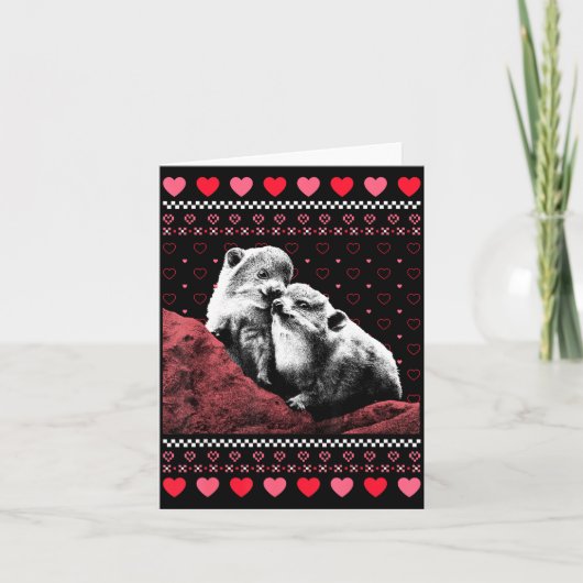Carte Rock Hyrax Valentine's Day Ugly Sweater Style  (Devant)