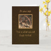 Carte Rock n Roll Funny Joyeux anniversaire (Fleur jaune)