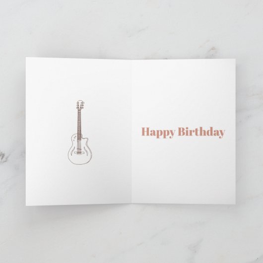 Carte Rock n Roll Rustic Guitares Nom de l'oncle (Intérieur)