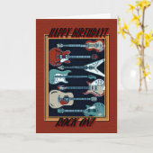 Carte Rock On Happy Birthday Guitares (Fleur jaune)