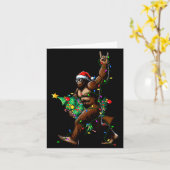 Carte Rock On Santa Bigfoot Christmas Tree Xmas Lights S (Fleur jaune)