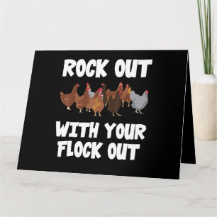 Carte Rock Out With Your Flock Out Drôle Poulet 210
