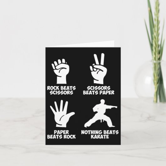 Carte Rock Paper Nothing Beats Karate (Devant)