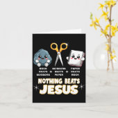 Carte Rock Paper Scissors But Nothing Beats Jesus Funny (Fleur jaune)